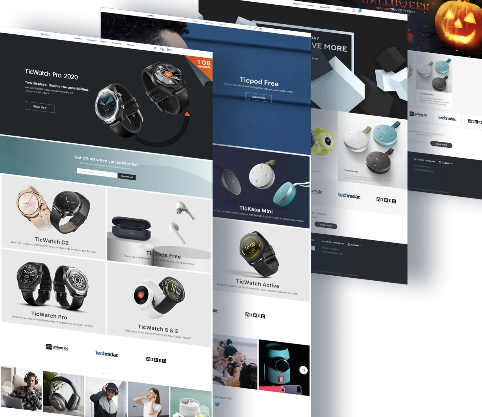 Home page improvement — four iterations