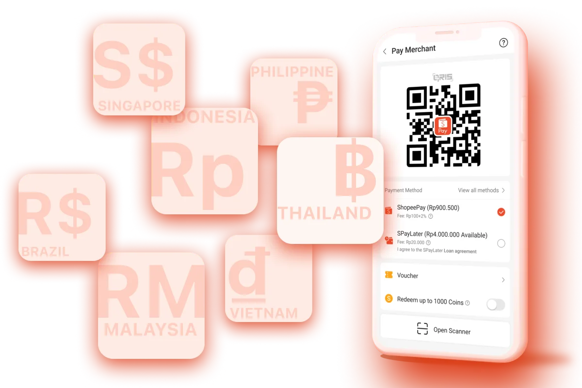 ShopeePay Scan & Pay phone mockups