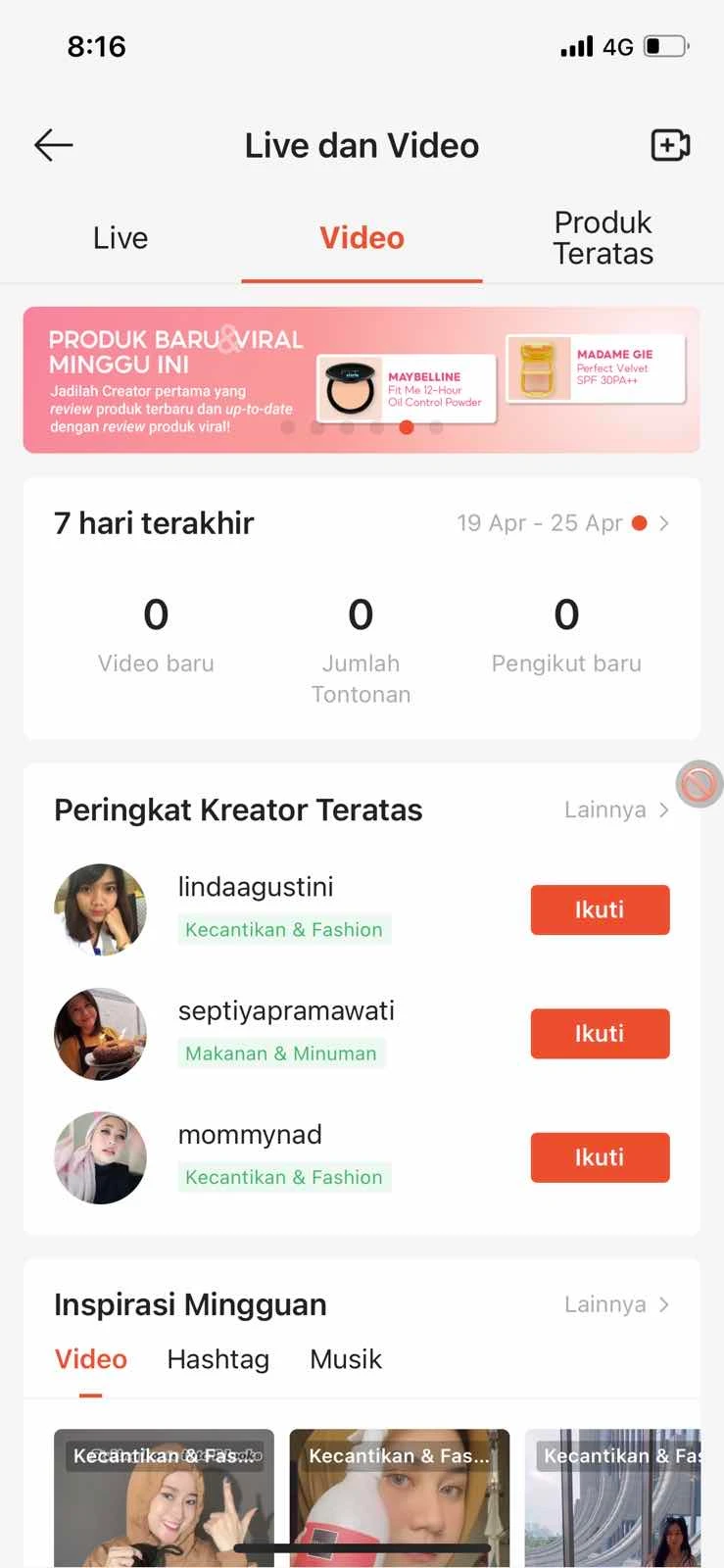 Live and Video Page