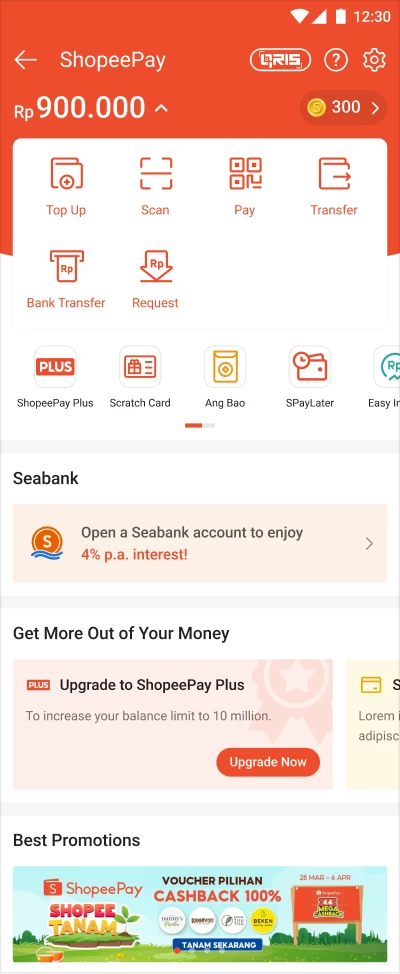 ShopeePay Home — legacy UI