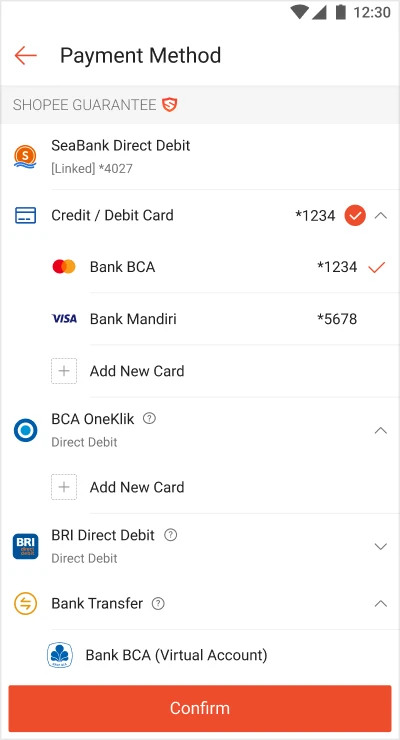SPM — payment method page legacy UI